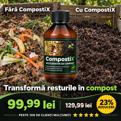 Compost cu CompostiX fata de compost fara CompostiX